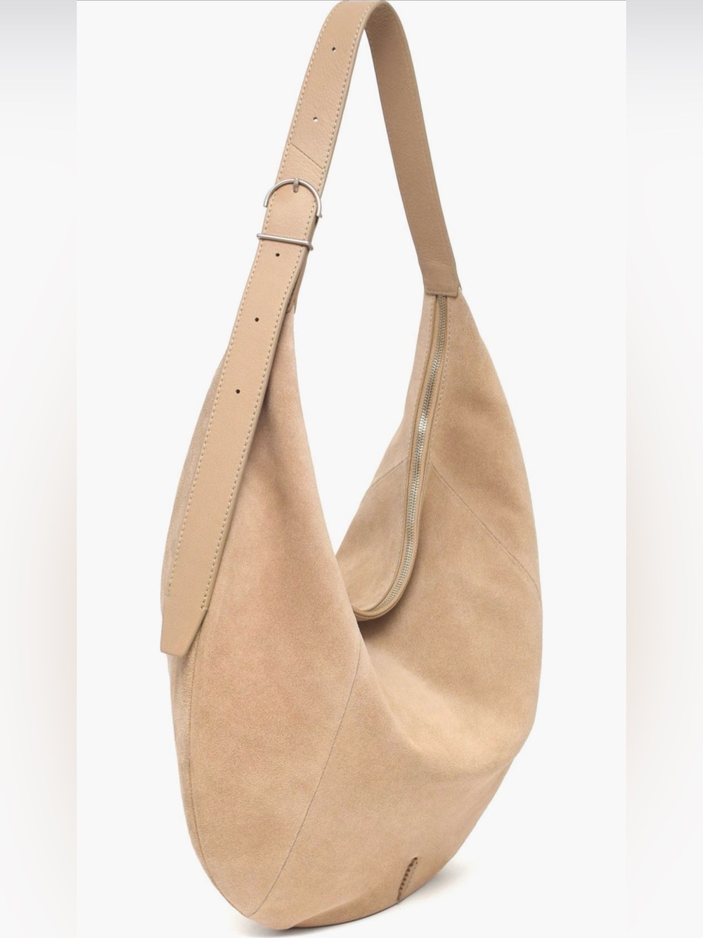 Thacker Oversized Wyatt Suede Hobo Shoulder Bag in Beige Nutmeg NWT - Picture 5 of 7